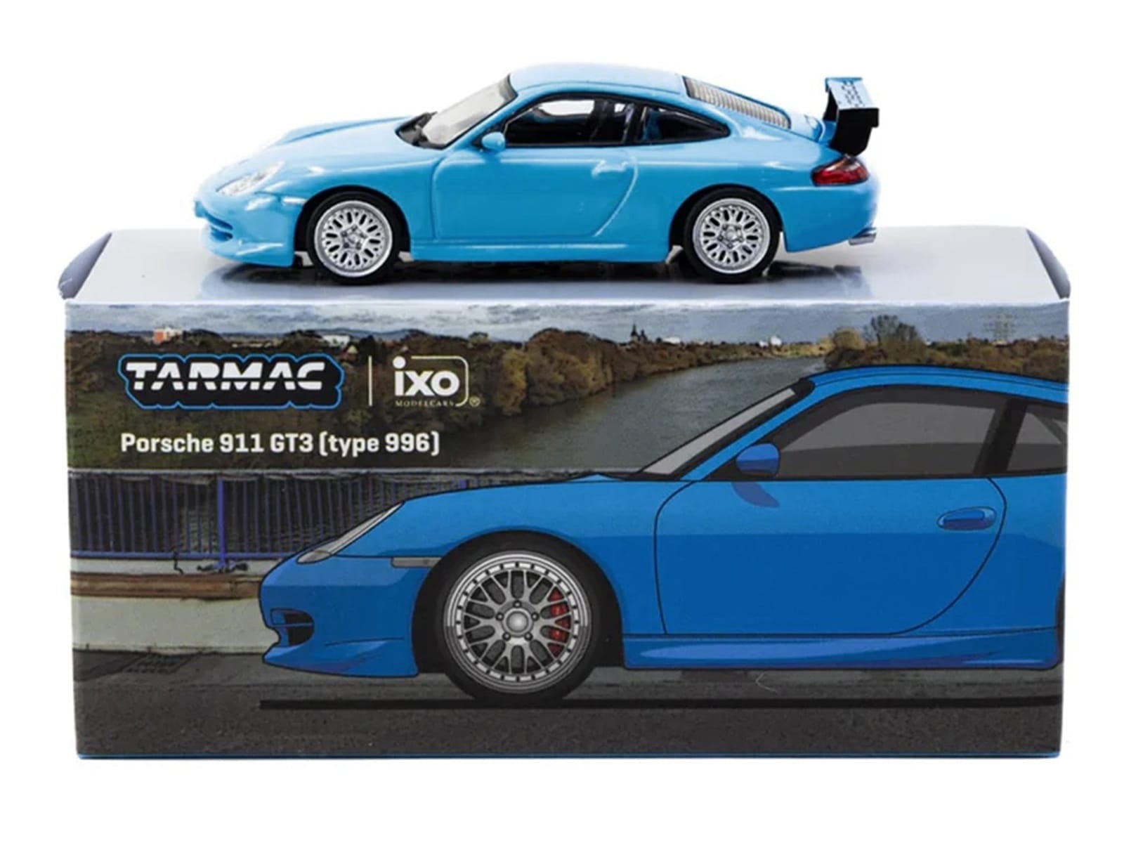 Porsche 911 GT3 (996) Light Blue "Global64" Series 1/64 Diecast Model by Tarmac Works - Image 4