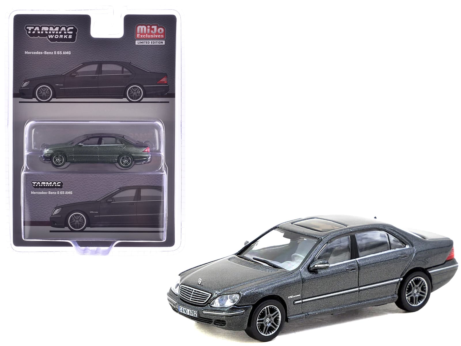 Mercedes-Benz S 65 AMG Tectite Gray Metallic "Global64" Series 1/64 Diecast Model by Tarmac Works - Image 2