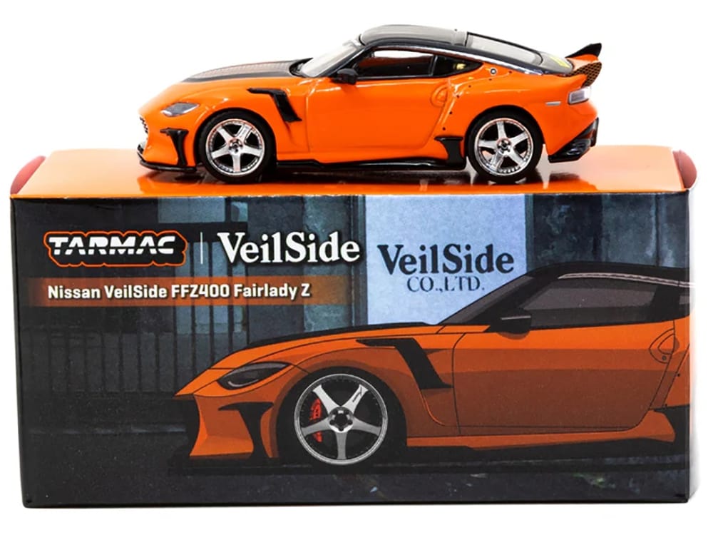 Nissan VeilSide FFZ400 Fairlady Z RHD (Right Hand Drive) Orange with Black Top "Global64" Series 1/64 Diecast Model by Tarmac Works - Image 3