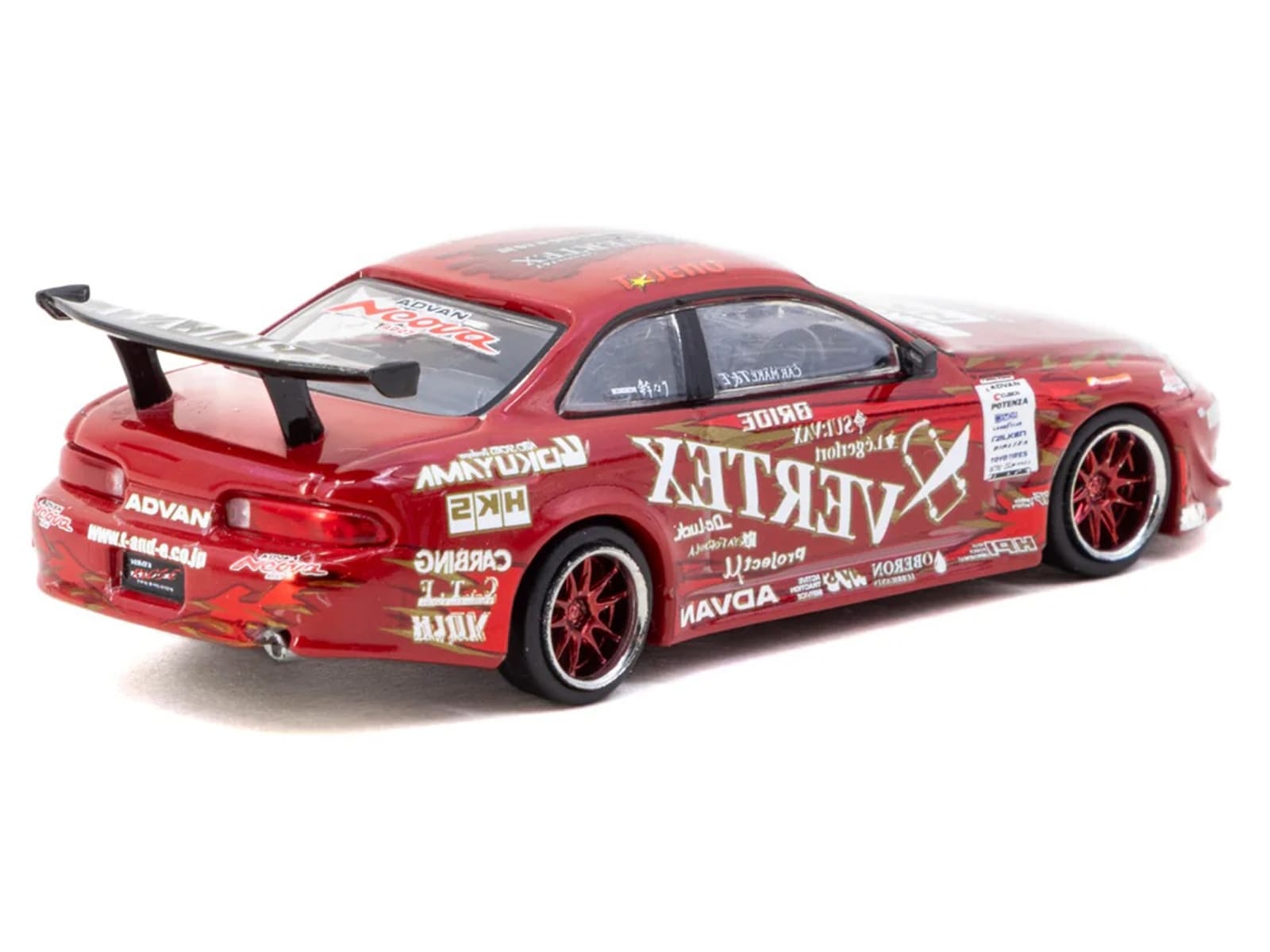 Toyota VERTEX Ridge TE3005 Soarer RHD (Right Hand Drive) Red Metallic with Graphics and Tarmac Cards "Global64" Series 1/64 Diecast Model Car by Tarmac Works - Image 3