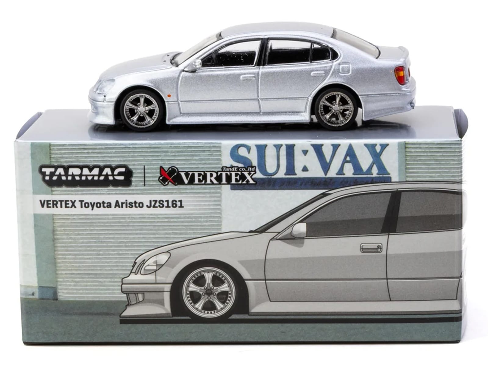 Toyota Vertex Aristo JZS161 RHD (Right Hand Drive) Silver Metallic "Global64" Series 1/64 Diecast Model Car by Tarmac Works - Image 4