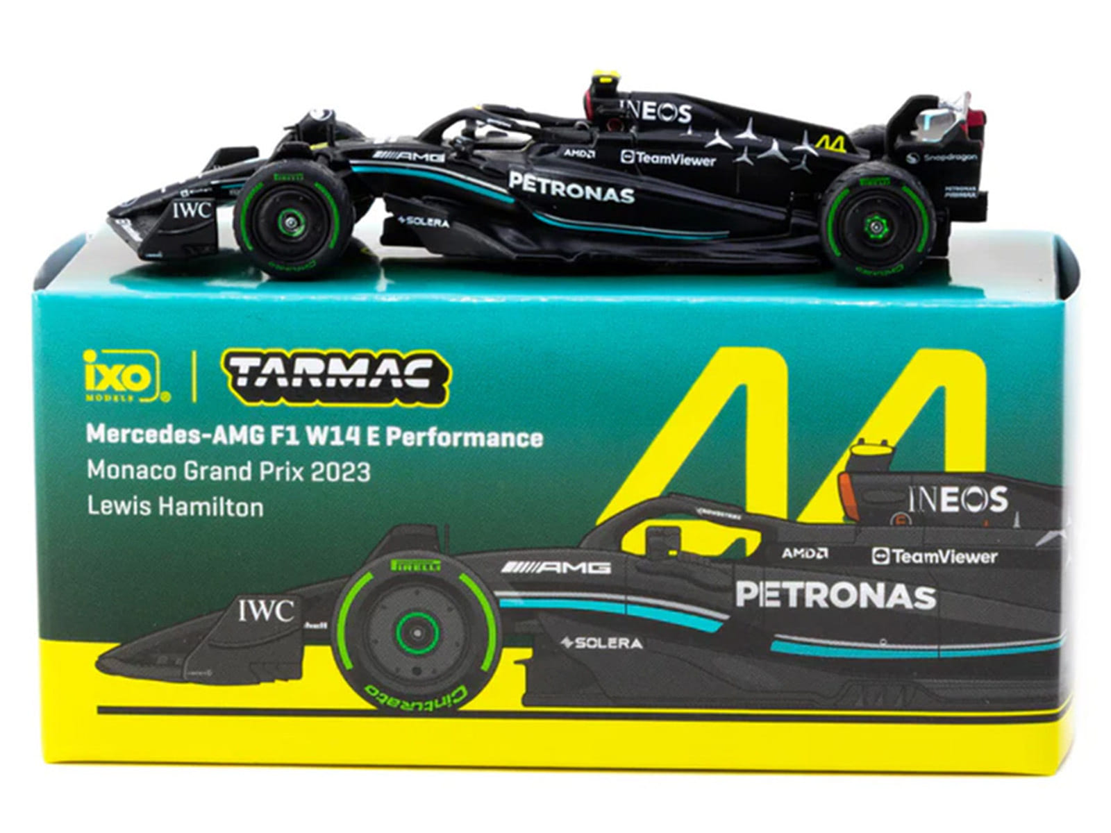 Mercedes-AMG F1 W14 E Performance #44 Lewis Hamilton Formula One F1 "Monaco GP" (2023) "Global64" Series 1/64 Diecast Model by Tarmac Works - Image 4