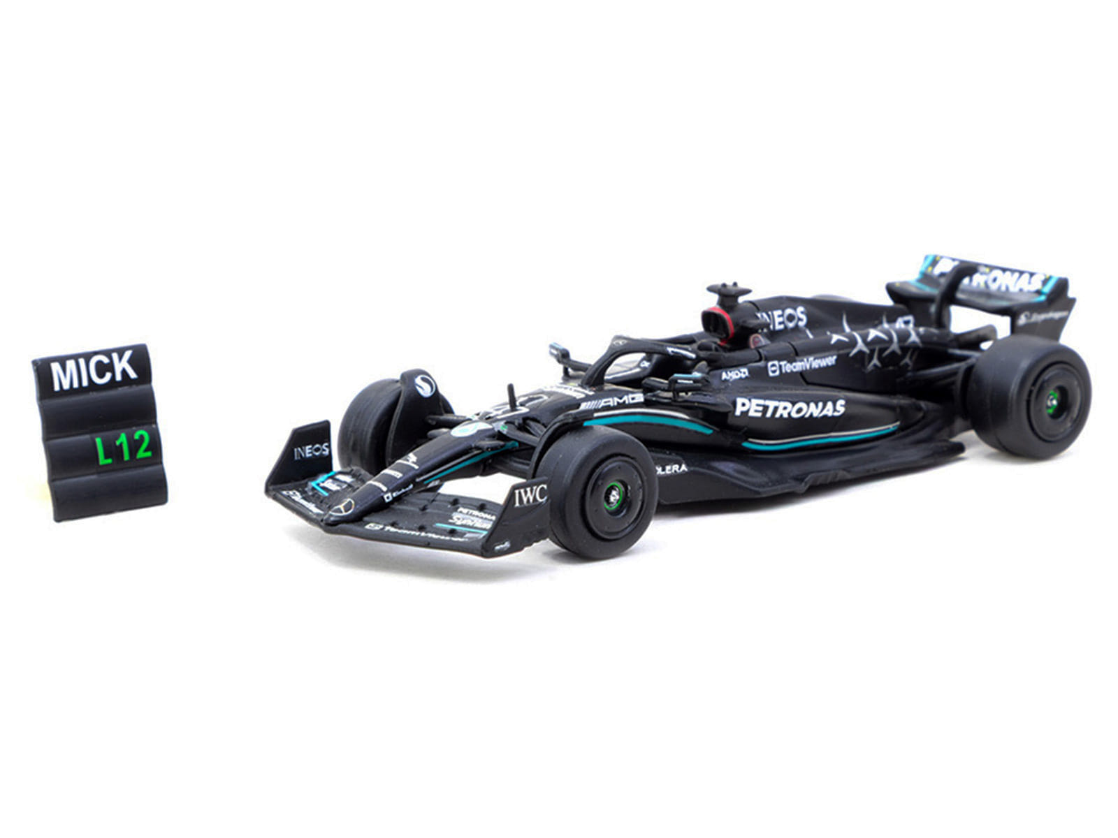 Mercedes-AMG F1 W14 E Performance #47 Mick Schumacher Formula One F1 "Spanish GP Tyre Testing" (2023) with Pit Board "Global64" Series 1/64 Diecast Model by Tarmac Works - Image 2