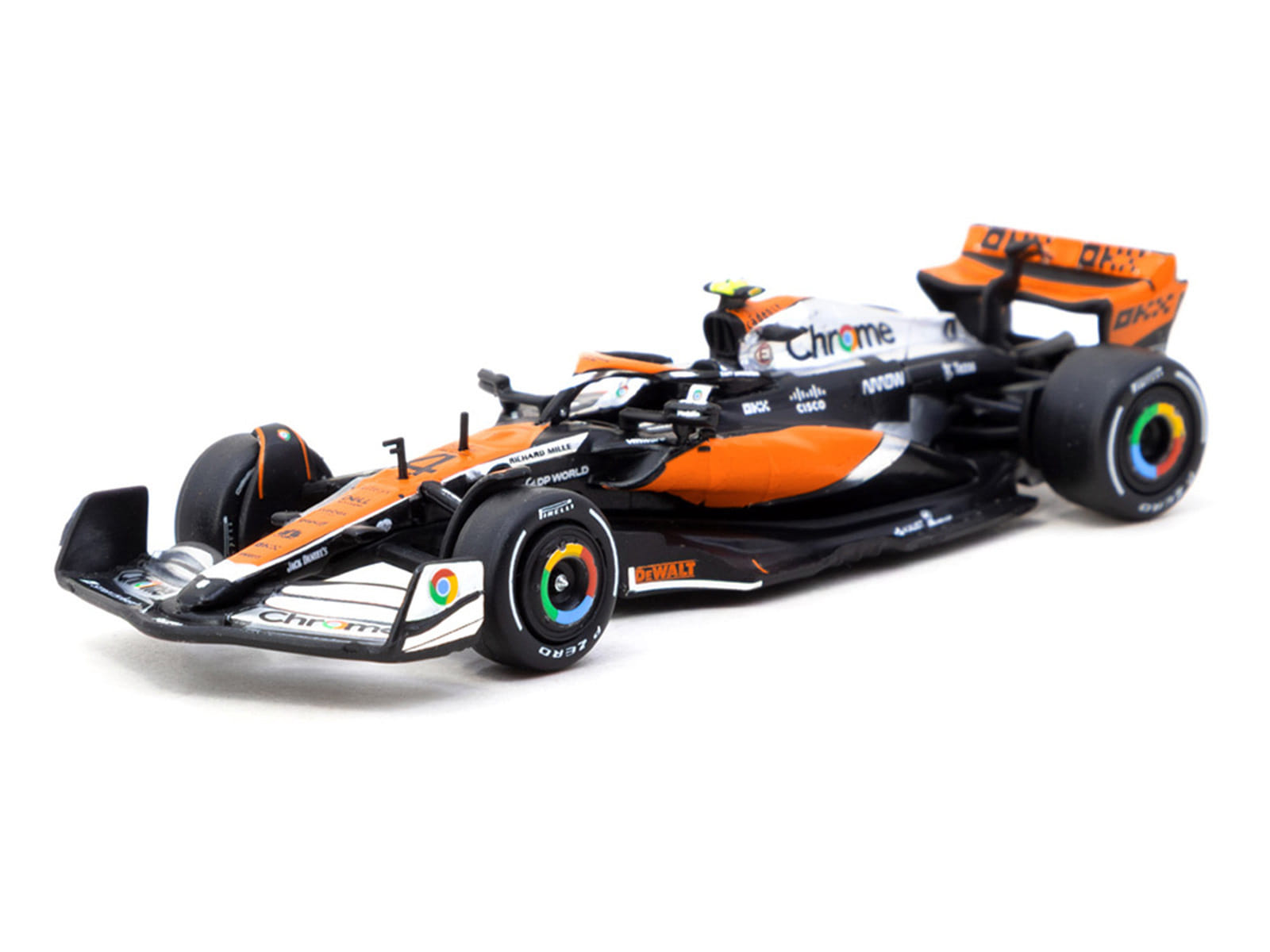 McLaren MCL60 #4 Lando Norris 2nd Place Formula One F1 "British GP" (2023) with Pitboards "Global64" Series 1/64 Diecast Model Car by Tarmac Works - Image 2