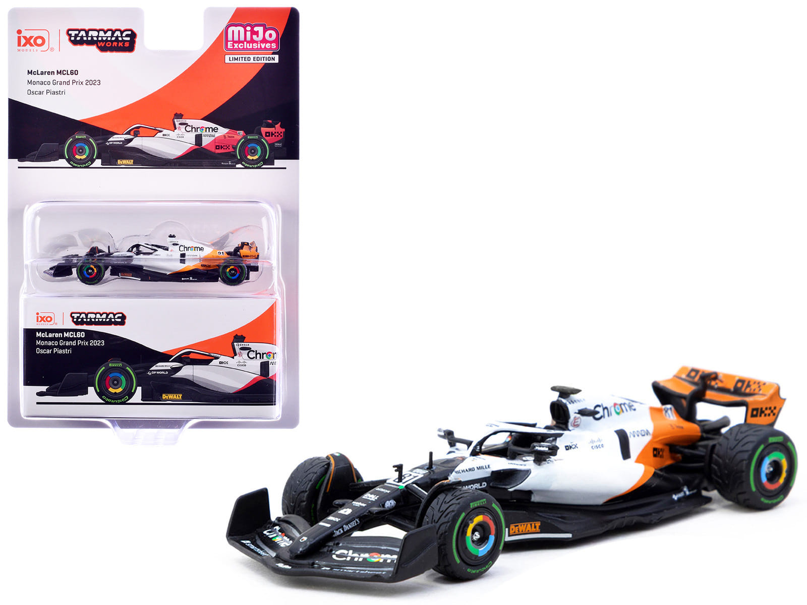 McLaren MCL60 #81 Oscar Piastri Formula One F1 "Monaco GP" (2023) "Global64" Series 1/64 Diecast Model by Tarmac Works