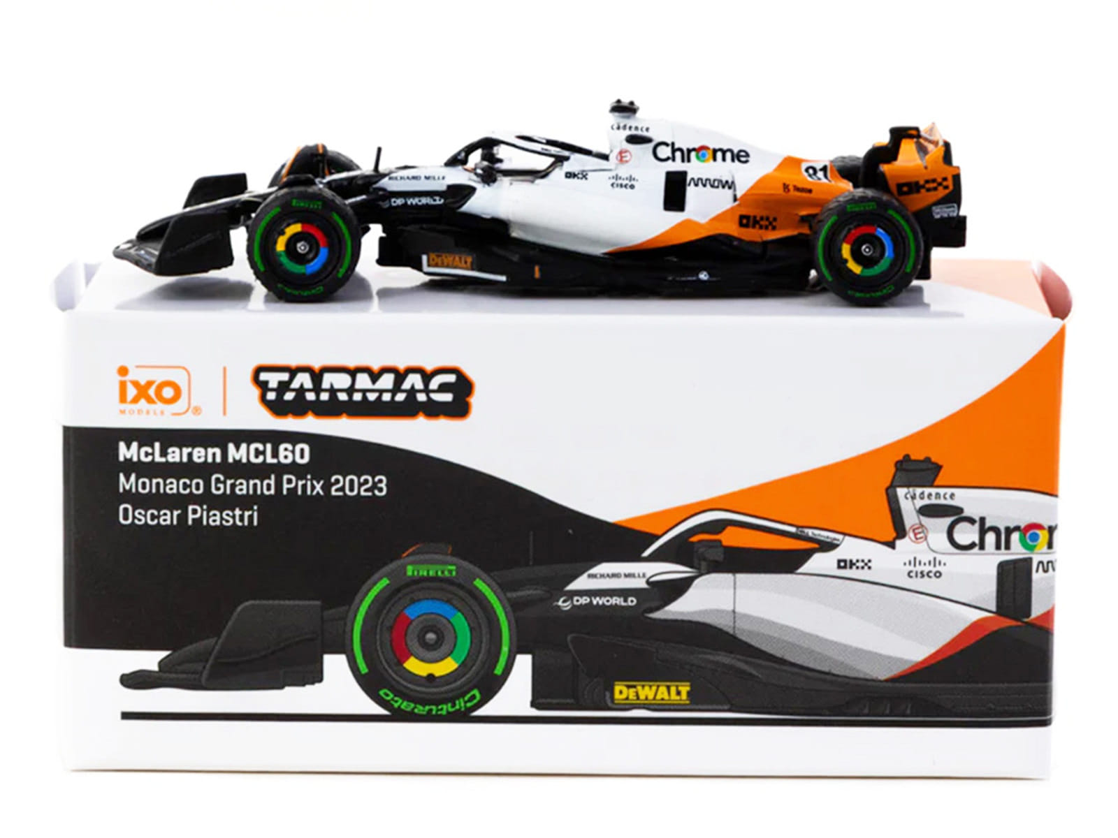 McLaren MCL60 #81 Oscar Piastri Formula One F1 "Monaco GP" (2023) "Global64" Series 1/64 Diecast Model by Tarmac Works - Image 4