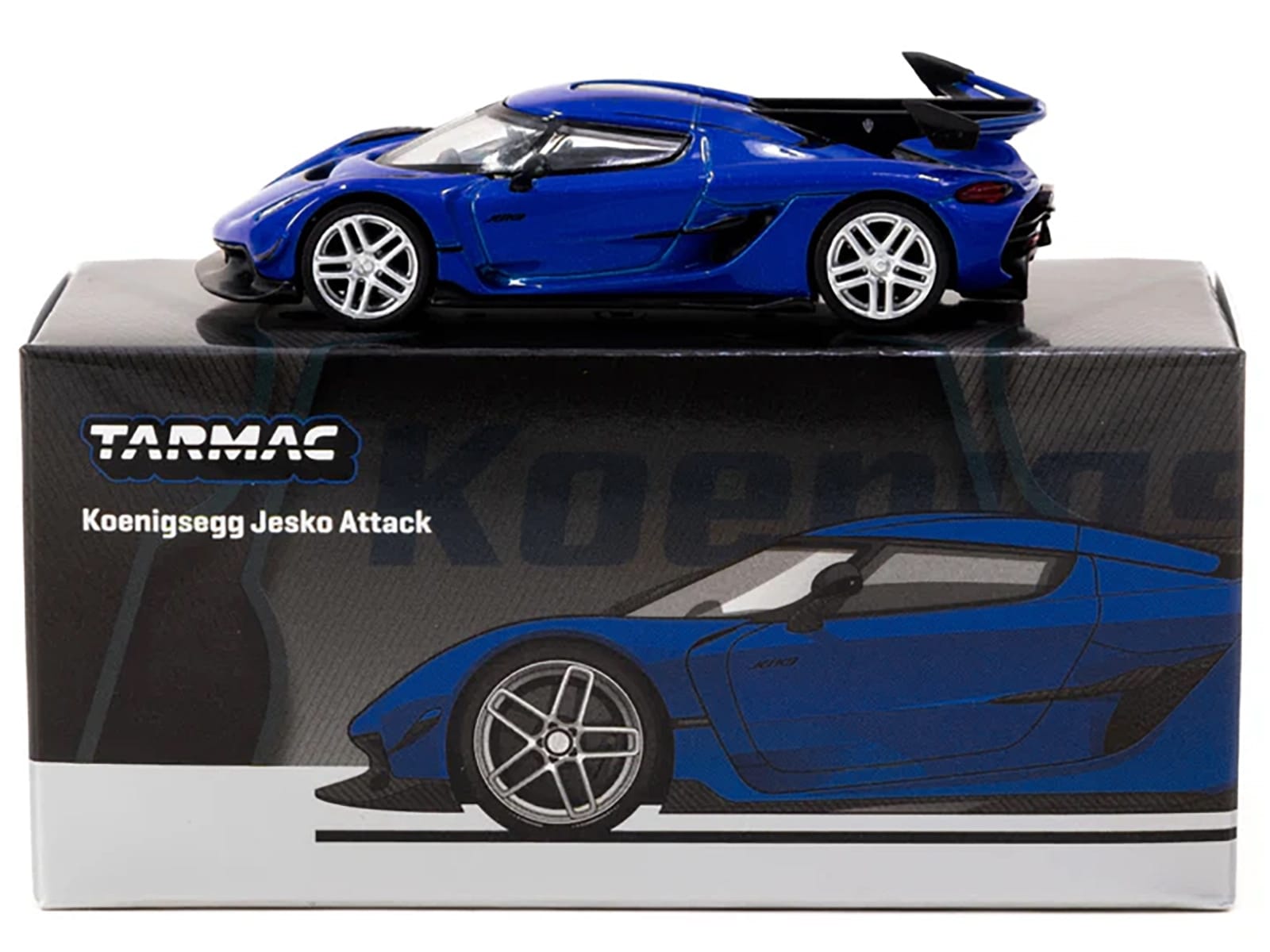 Koenigsegg Jesko Attack Blue Metallic "Global64" Series 1/64 Diecast Model by Tarmac Works - Image 2