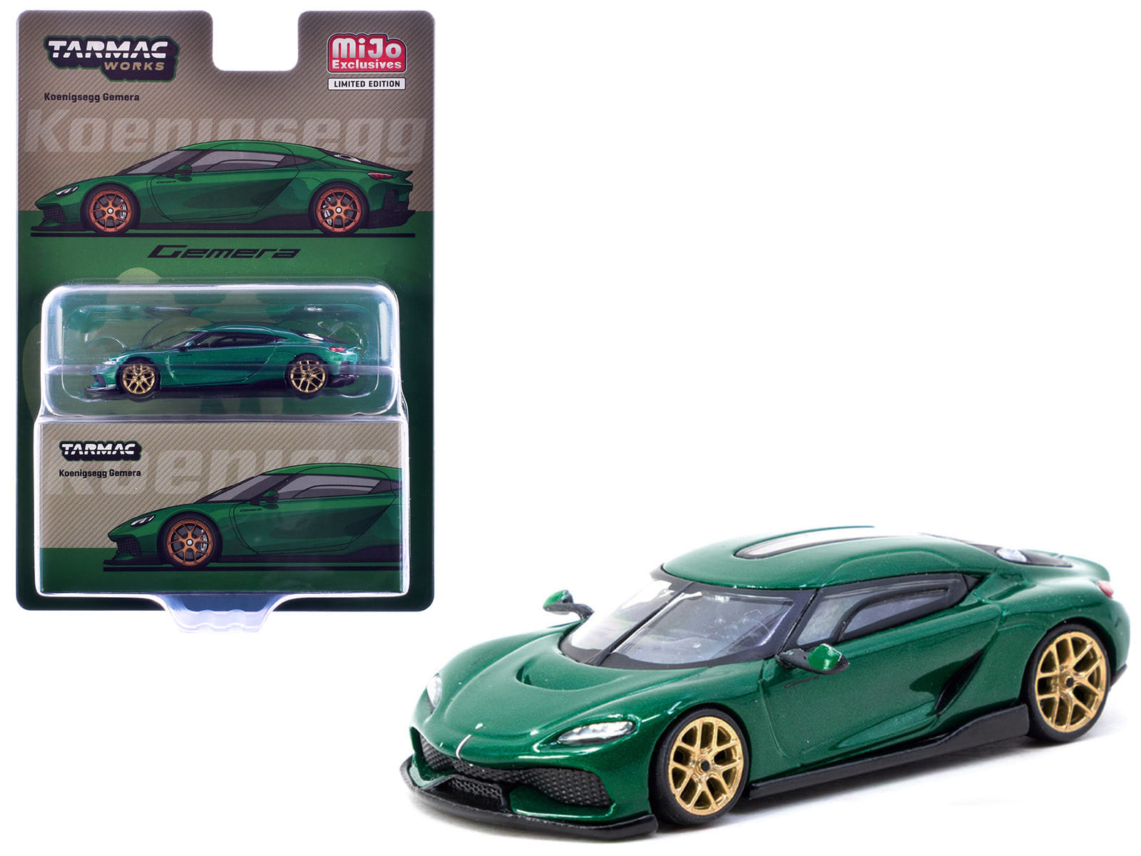 Koenigsegg Gemera Green Metallic "Global64" Series 1/64 Diecast Model by Tarmac Works