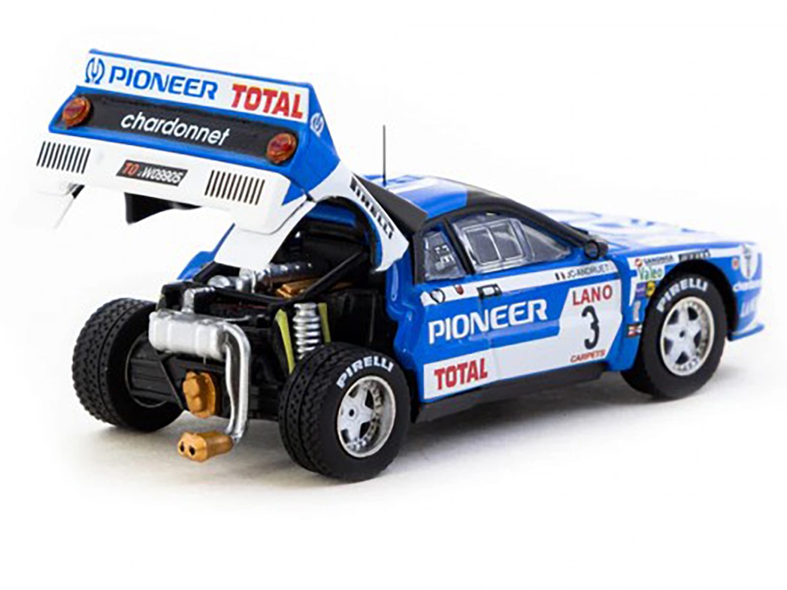 Lancia 037 Rally #3 Jean-Claude Andruet - Francoise Sappey 2nd Place "Ypres 24 Hours Rally" (1983) "Hobby64+" Series 1/64 Diecast Model Car by Tarmac Works - Image 3