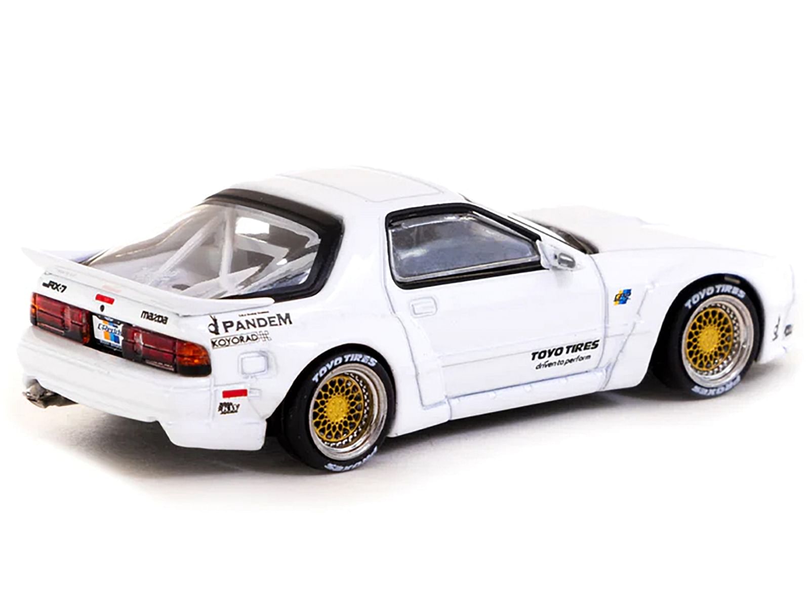 Mazda RX-7 FC3S “Pandem” White “Toyo Tires” “Road64” Series 1/64 Diecast Model Car by Tarmac Works