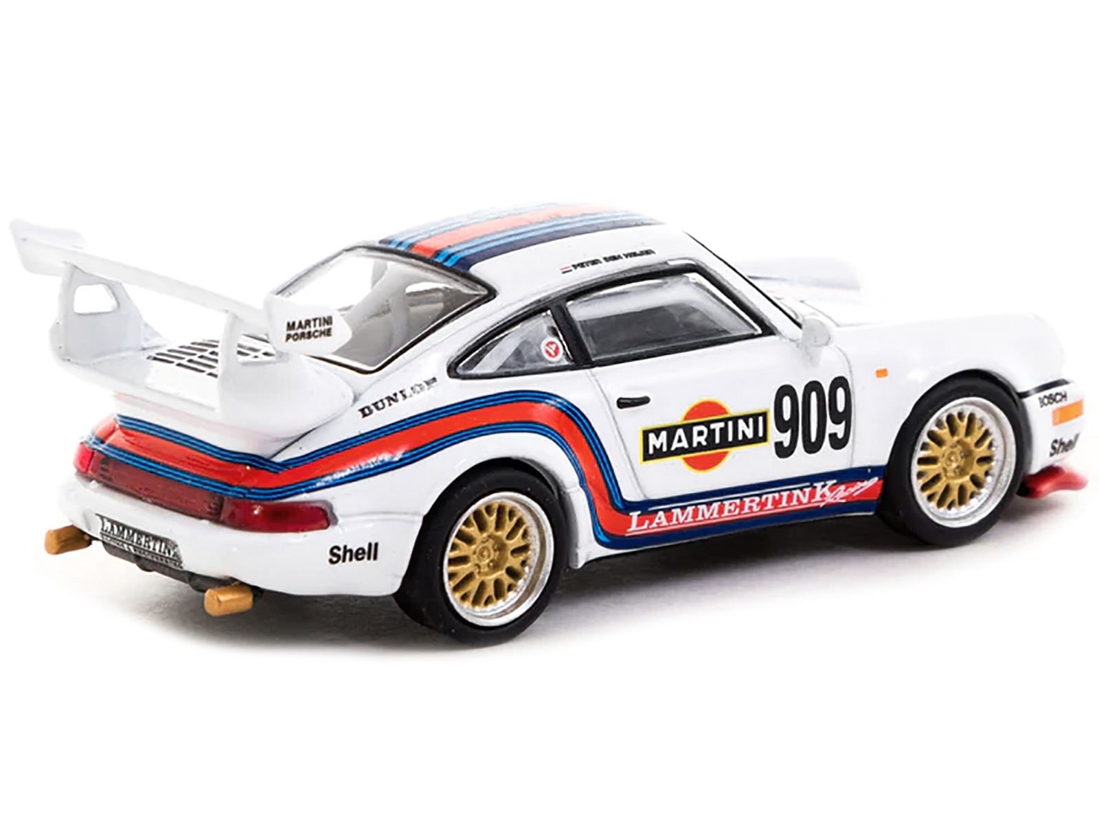 Porsche 911 RSR #909 “Martini Racing” White with Stripes “Collab64” Series 1/64 Diecast Model Car by Schuco & Tarmac Works