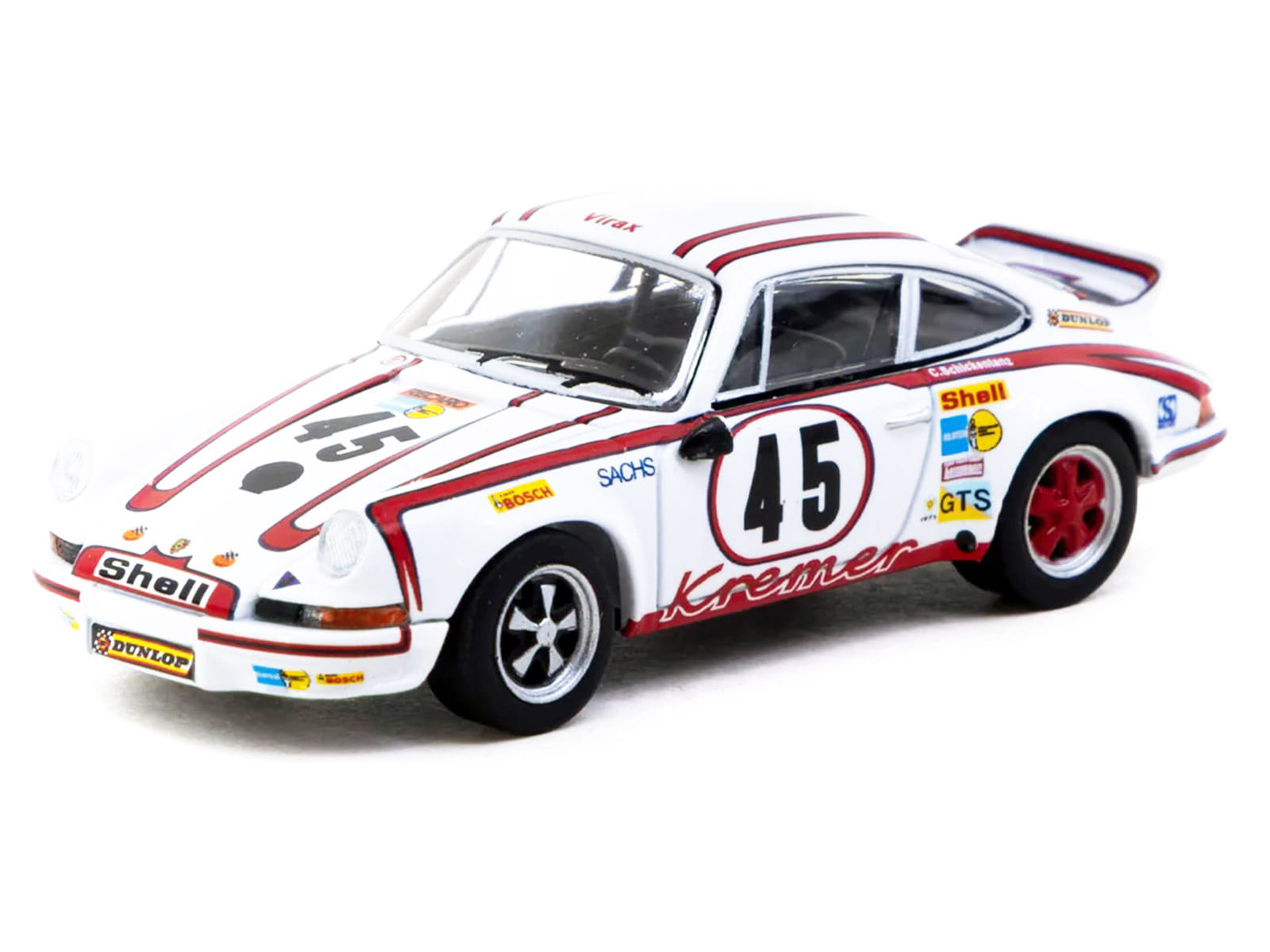 Porsche 911 Carrera RSR 2.8 #45 Erwin Kremer - Paul Keller - Clemens Schickentanz "Kremer Racing Team" GTS 3.0 Class Winner "24 Hours of Le Mans" (1973) "Collab64" Series 1/64 Diecast Model Car by Schuco & Tarmac Works - Image 2