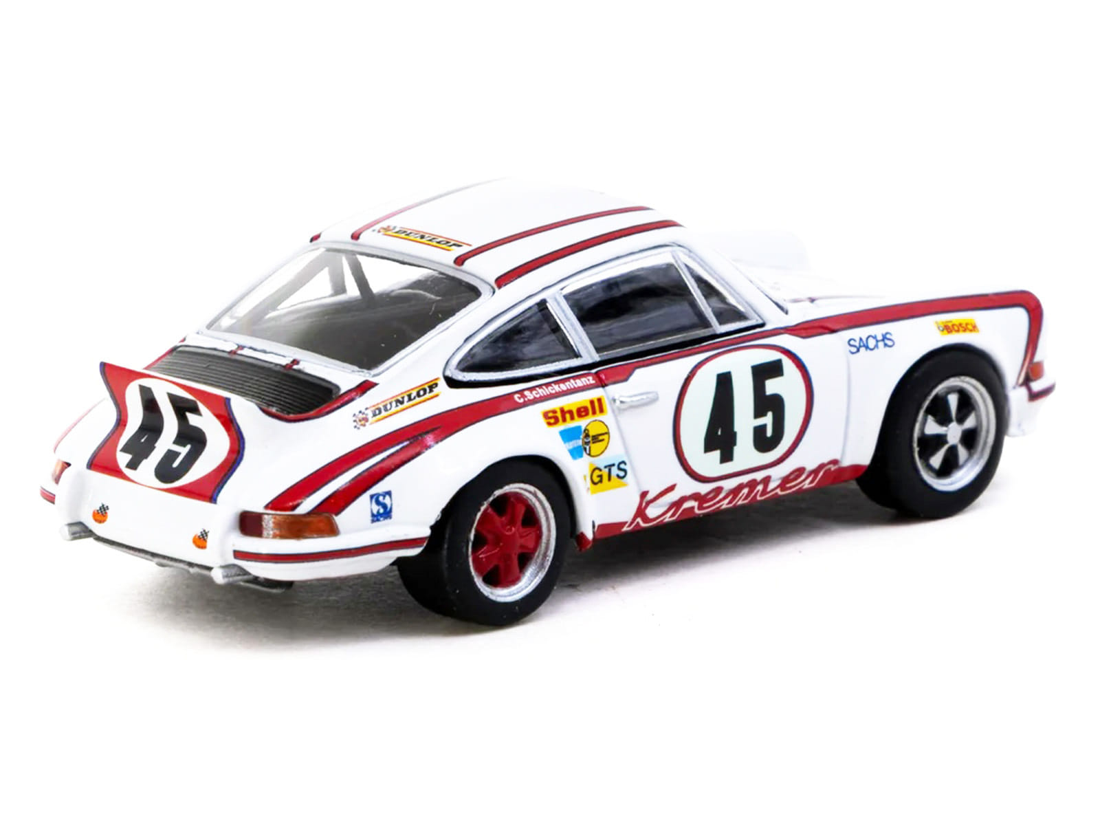 Porsche 911 Carrera RSR 2.8 #45 Erwin Kremer - Paul Keller - Clemens Schickentanz "Kremer Racing Team" GTS 3.0 Class Winner "24 Hours of Le Mans" (1973) "Collab64" Series 1/64 Diecast Model Car by Schuco & Tarmac Works - Image 3