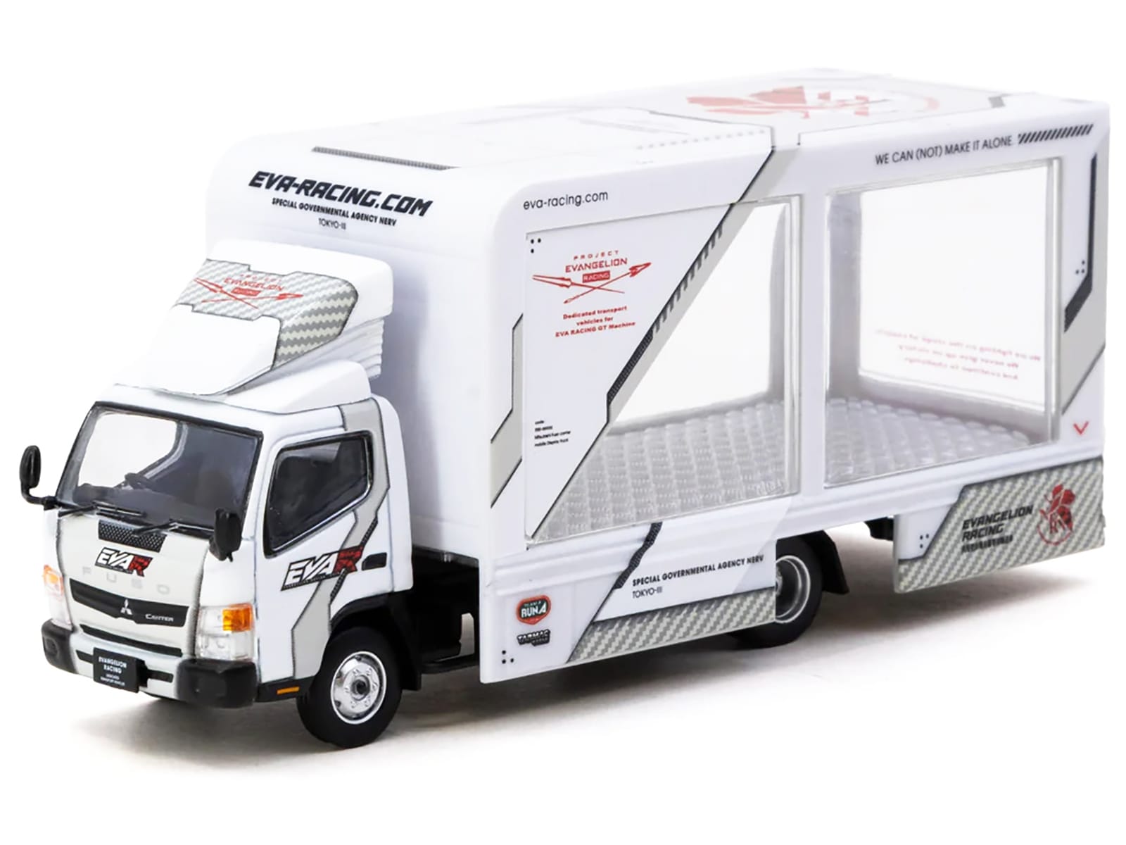 Mitsubishi Fuso Canter Mobile Display Truck RHD (Right Hand Drive) "EVA Racing" White with Graphics "Truck64" Series 1/64 Diecast Model Car by Tarmac Works - Image 2