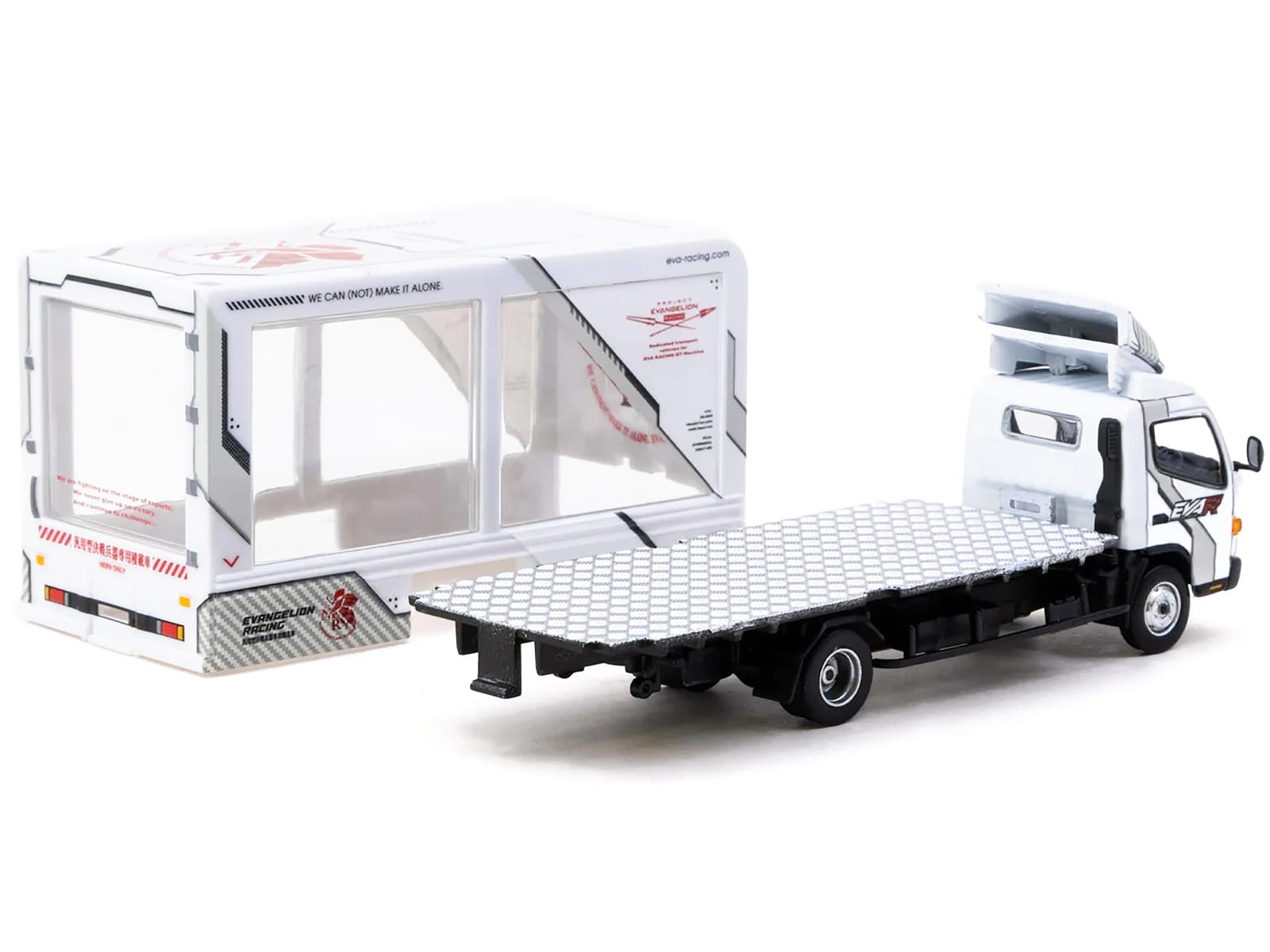 Mitsubishi Fuso Canter Mobile Display Truck RHD (Right Hand Drive) "EVA Racing" White with Graphics "Truck64" Series 1/64 Diecast Model Car by Tarmac Works - Image 3