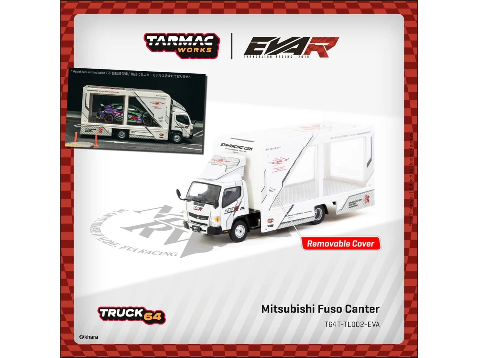 Mitsubishi Fuso Canter Mobile Display Truck RHD (Right Hand Drive) "EVA Racing" White with Graphics "Truck64" Series 1/64 Diecast Model Car by Tarmac Works - Image 5