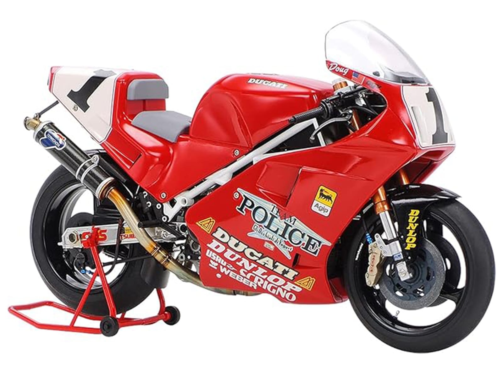 Model Kit Ducati 888 Superbike Racer Motorcycle 1/12 Scale Model by Tamiya - Image 2
