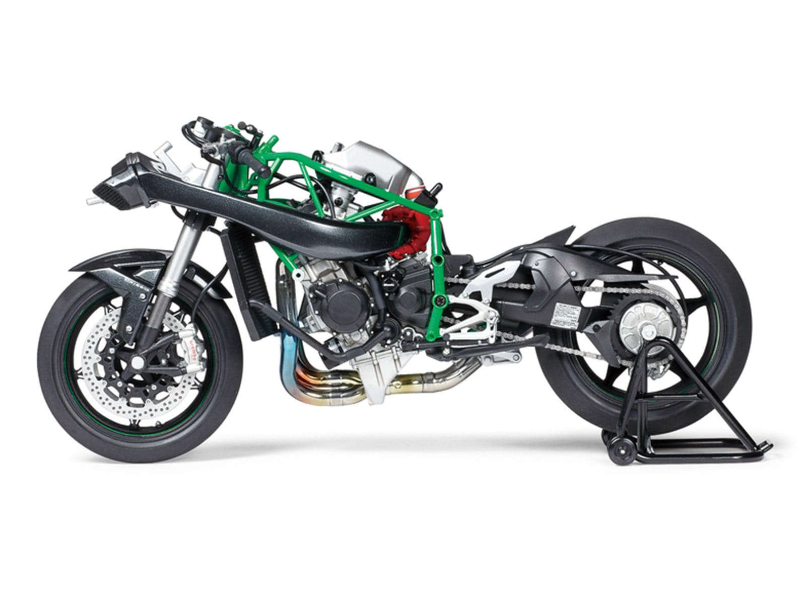 Model Kit Kawasaki Ninja H2R Motorcycle 1/12 Scale Model by Tamiya - Image 4