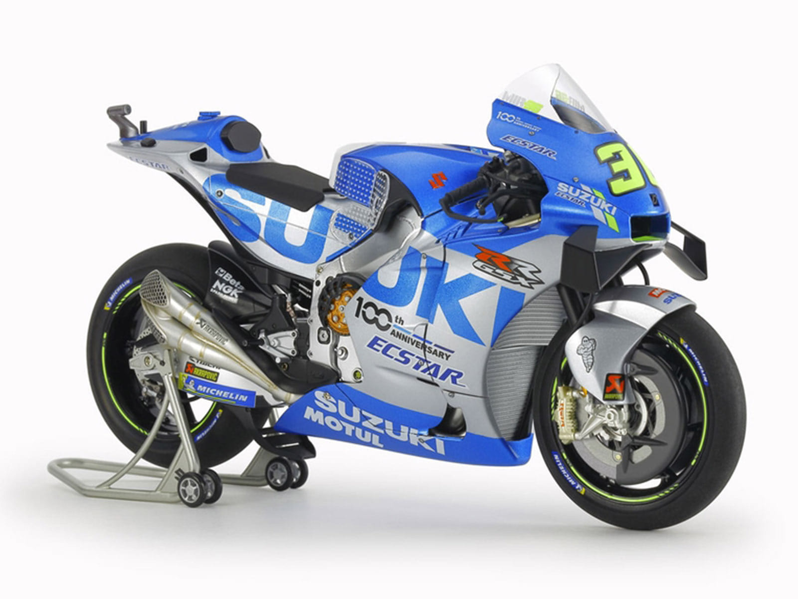 Model Kit Suzuki GSX-RR "Team Suzuki Ecstar" (2020) Motorcycle 1/12 Scale Model by Tamiya - Image 2