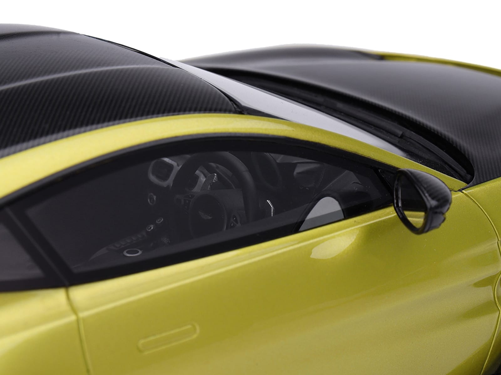 2022 Aston Martin V12 Vantage RHD (Right Hand Drive) Cosmopolitan Yellow with Black Hood and Top 1/18 Model Car by Top Speed - Image 3