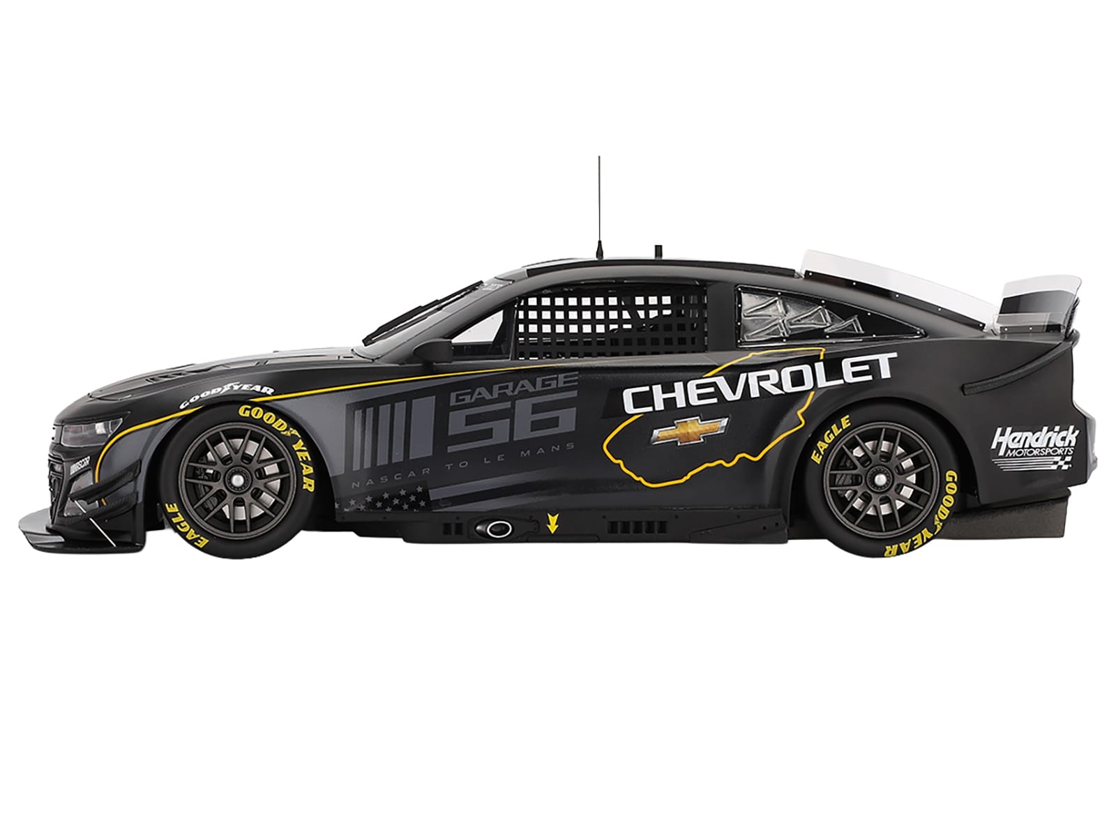 Chevrolet Camaro ZL1 #24 "Hendrick Motorsports Test Car" Matt Black with Graphics 1/18 Model Car by Top Speed - Image 4