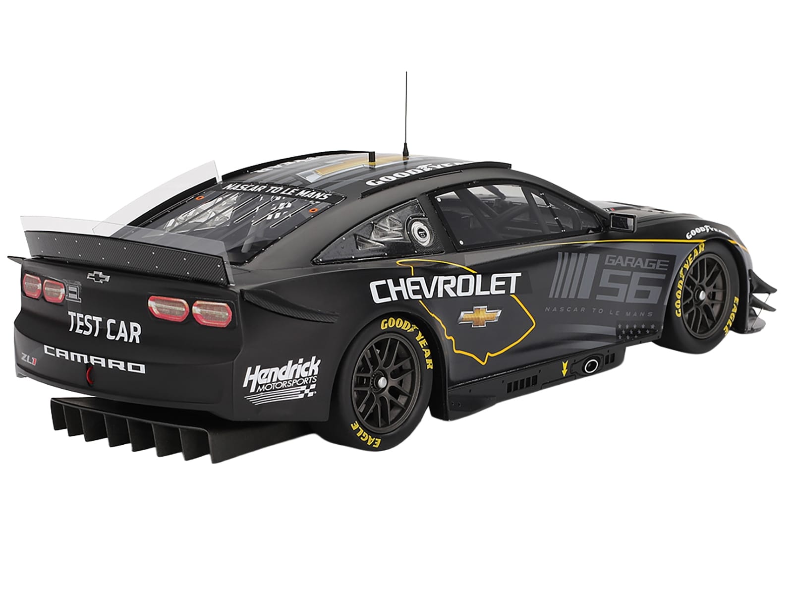 Chevrolet Camaro ZL1 #24 "Hendrick Motorsports Test Car" Matt Black with Graphics 1/18 Model Car by Top Speed - Image 5