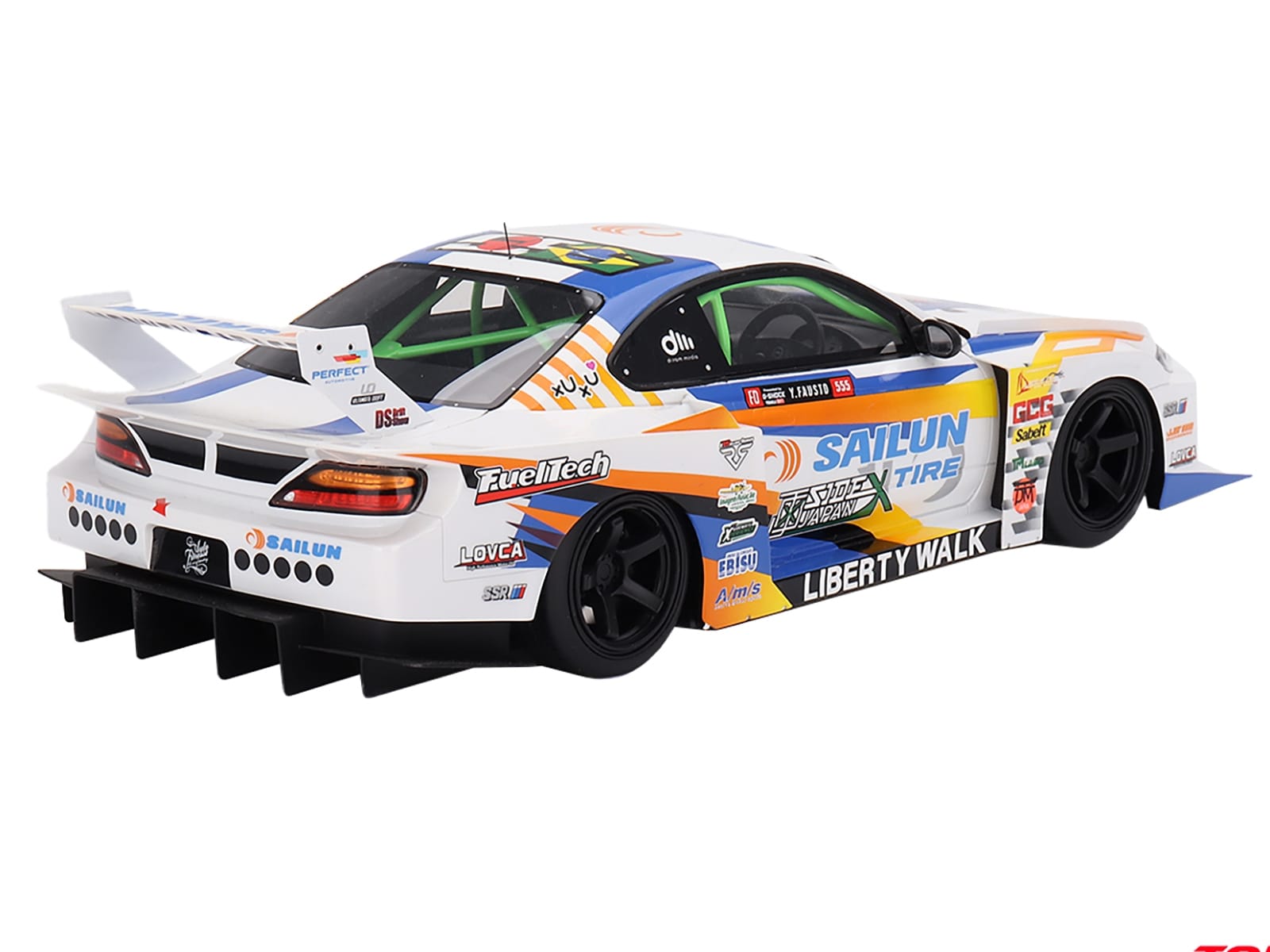 Nissan LB-Super Silhouette S15 SILVIA #555 Yukio Fausto "Formula Drift Japan" (2023) 1/18 Model Car by Top Speed - Image 2