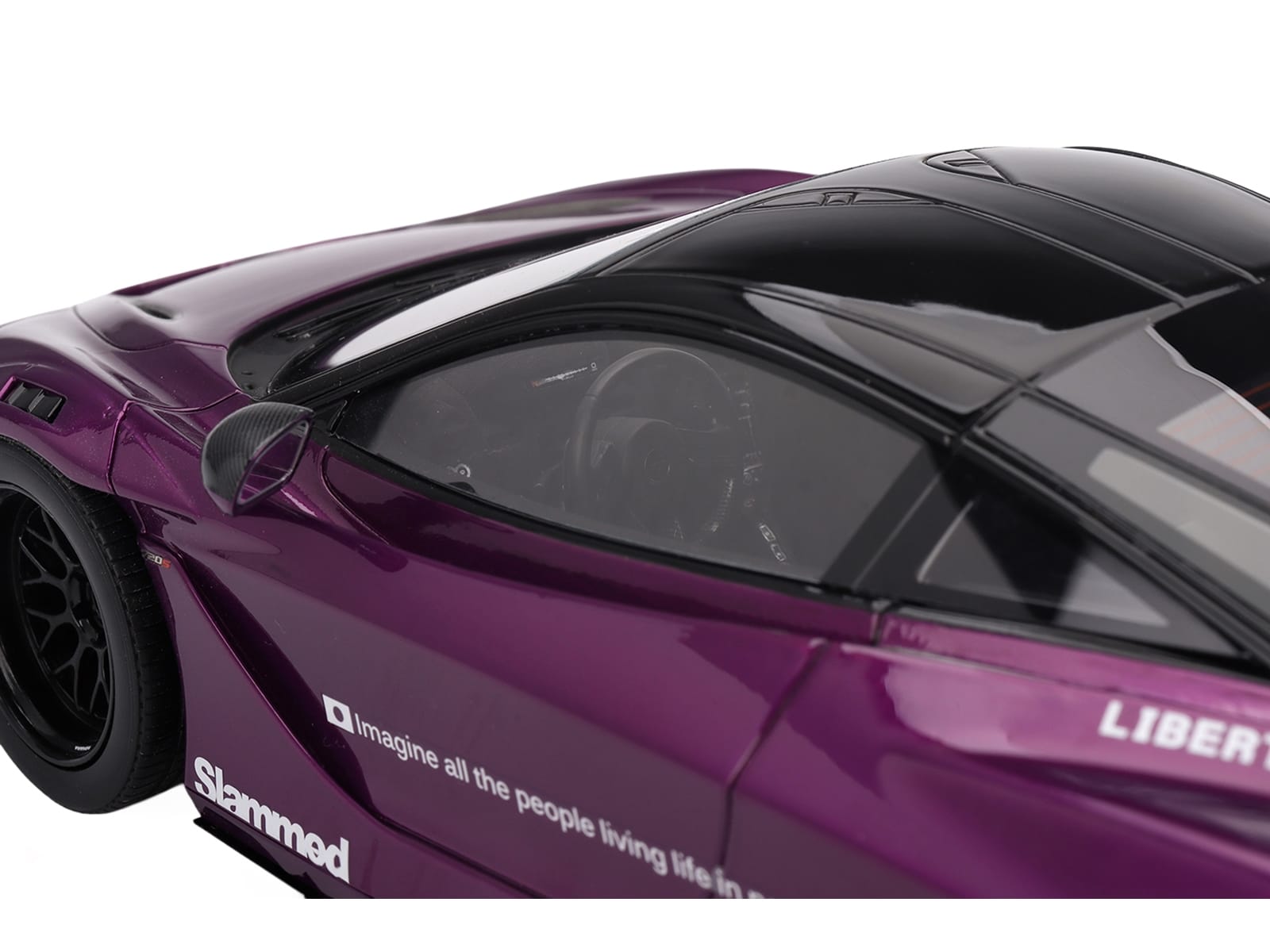 McLaren 720S "LB-Works" Purple Metallic with Black Top 1/18 Model Car by Top Speed - Image 2