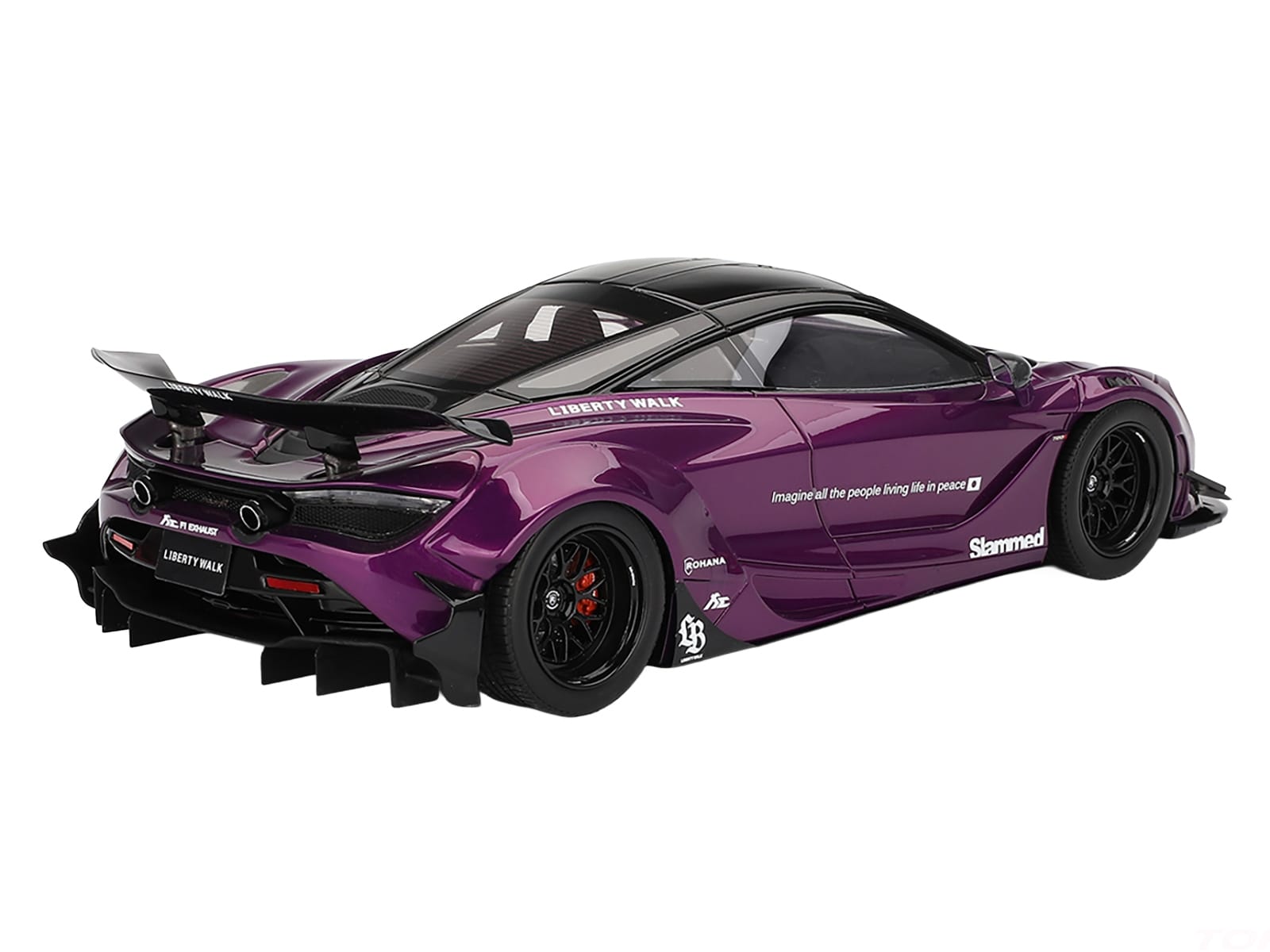 McLaren 720S "LB-Works" Purple Metallic with Black Top 1/18 Model Car by Top Speed - Image 5
