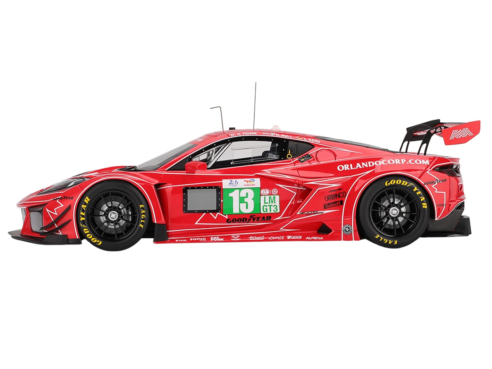 Chevrolet Corvette Z06 GT3.R #13 Matt Bell - Orey Fidani - Lars Kern "AWA Racing" "24 Hours of Le Mans" (2025) 1/18 Model Car by Top Speed - Image 3