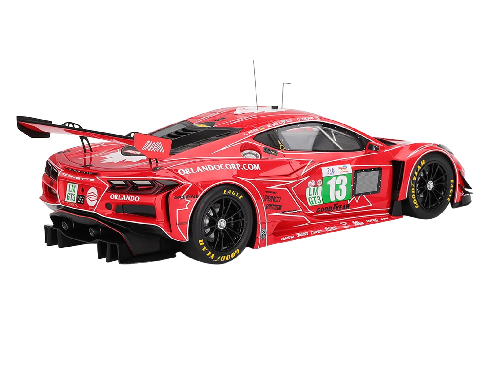 Chevrolet Corvette Z06 GT3.R #13 Matt Bell - Orey Fidani - Lars Kern "AWA Racing" "24 Hours of Le Mans" (2025) 1/18 Model Car by Top Speed - Image 4