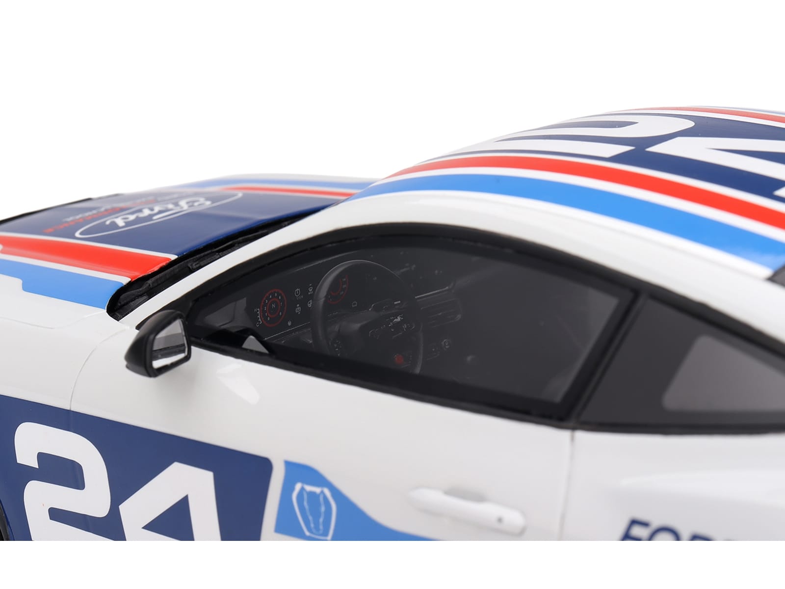 Ford Mustang Dark Horse #24 "Ford Performance Racing School" White with Graphics 1/18 Model Car by Top Speed - Image 2