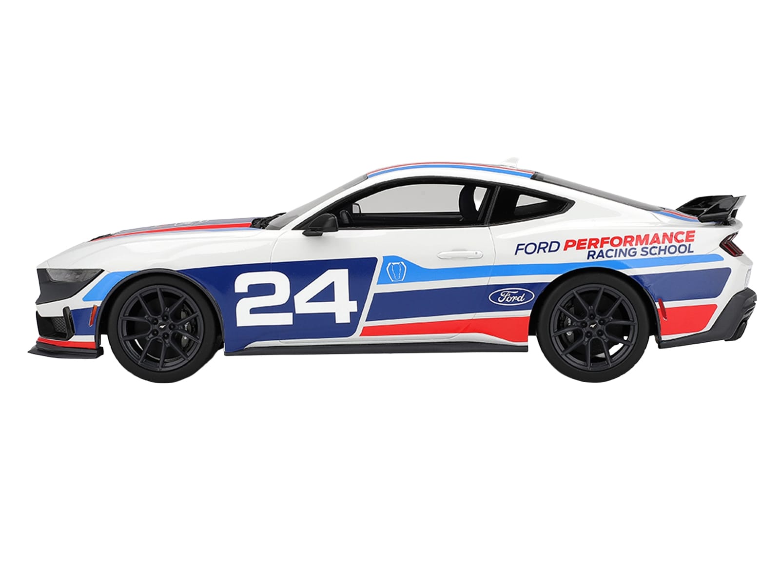 Ford Mustang Dark Horse #24 "Ford Performance Racing School" White with Graphics 1/18 Model Car by Top Speed - Image 3