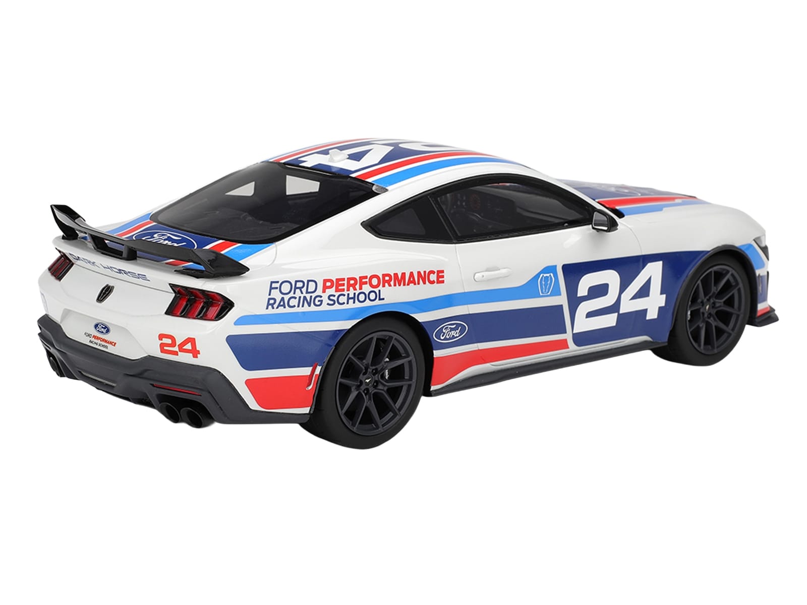 Ford Mustang Dark Horse #24 "Ford Performance Racing School" White with Graphics 1/18 Model Car by Top Speed - Image 5