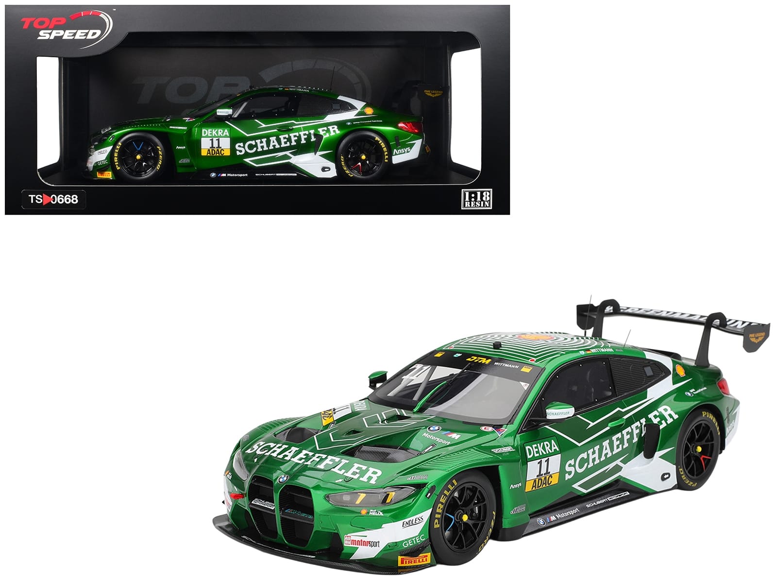 BMW M4 GT3 EVO #11 Marco Wittmann 200th DTM Race "Schubert Motorsport" "Deutsche Tourenwagen Masters - Zandvoort" (2025) 1/18 Model Car by Top Speed