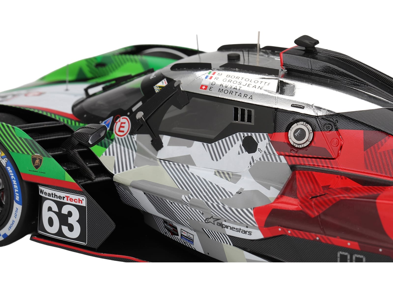 Lamborghini SC63 #63 Mirko Bortolotti - Romain Grosjean - Daniil Kvyat - Edoardo Mortara "Automobili Lamborghini Squadra Corse" IMSA "24 Hours of Daytona" (2025) 1/18 Model Car by Top Speed - Image 2