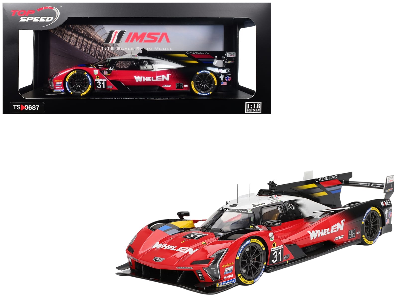 Cadillac V-Series.R #31 Jack Aitken - Felipe Drugovich - Frederik Vesti - Earl Bamber "Cadillac Whelen" IMSA "24 Hours of Daytona" (2025) 1/18 Model Car by Top Speed
