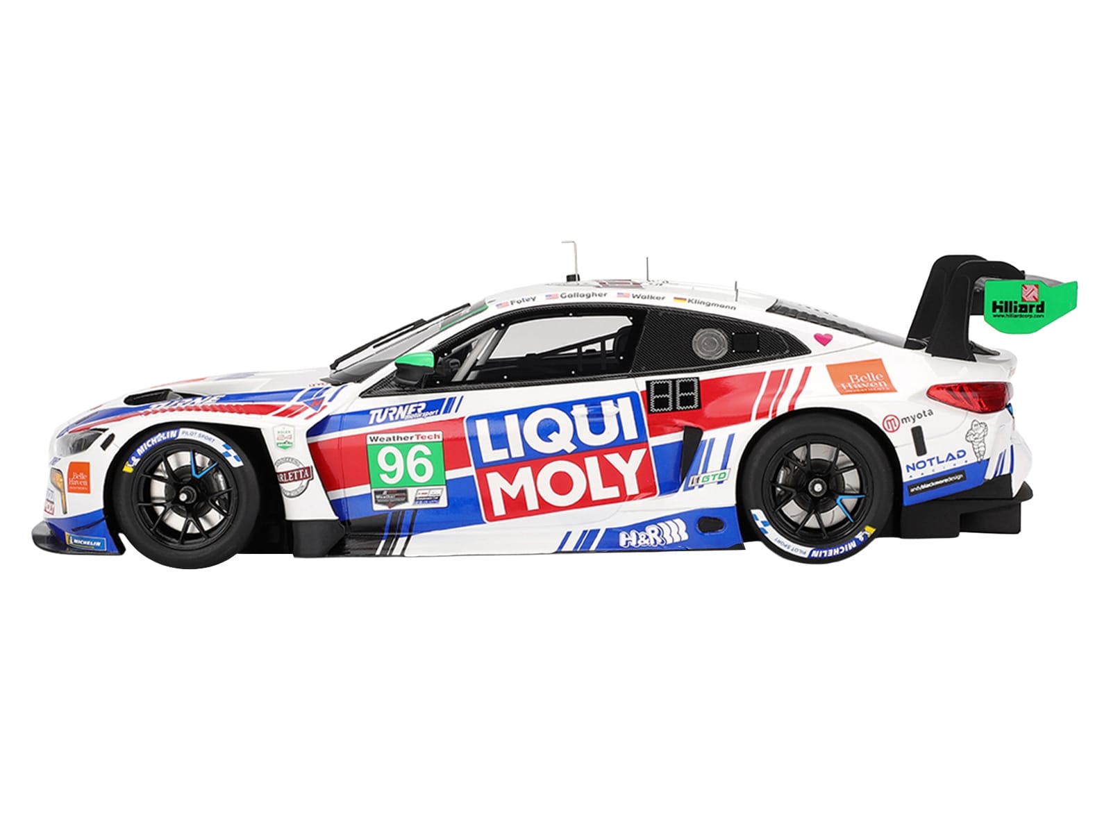 BMW M4 GT3 EVO #96 Robby Foley - Patrick Gallagher - Jens Klingmann - Jake Walker "Turner Motorsport" IMSA "Hours of Daytona" (2025) 1/18 Model Car by Top Speed - Image 3