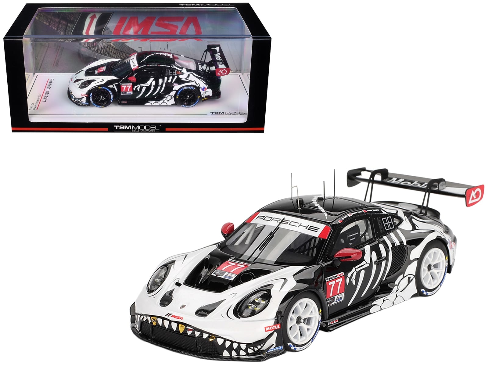 Porsche 911 GT3 R #77 Klaus Bachler - Laurin Heinrich - Michael Christensen "AO Racing Skeleton Rexy" GTD Pro IMSA "Petit Le Mans" (2025) 1/43 Model Car by True Scale Miniatures