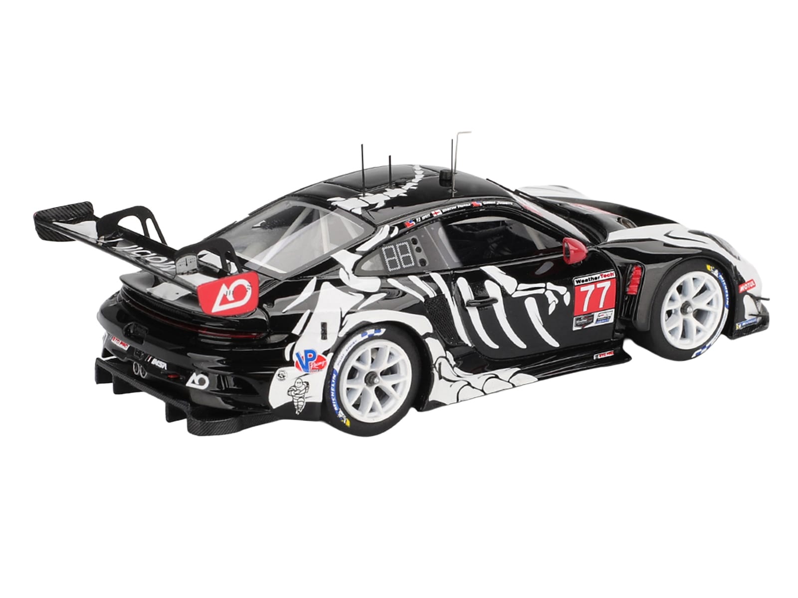 Porsche 911 GT3 R #77 Klaus Bachler - Laurin Heinrich - Michael Christensen "AO Racing Skeleton Rexy" GTD Pro IMSA "Petit Le Mans" (2025) 1/43 Model Car by True Scale Miniatures - Image 4