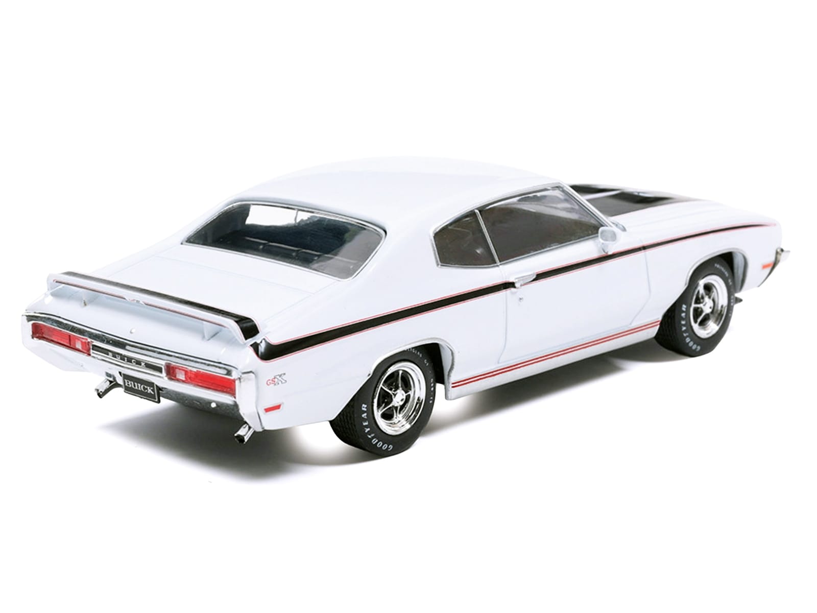 1970 Buick GSX Apollo White with Black and Red Stripes 1/43 Diecast Model by IXO Models - Image 3
