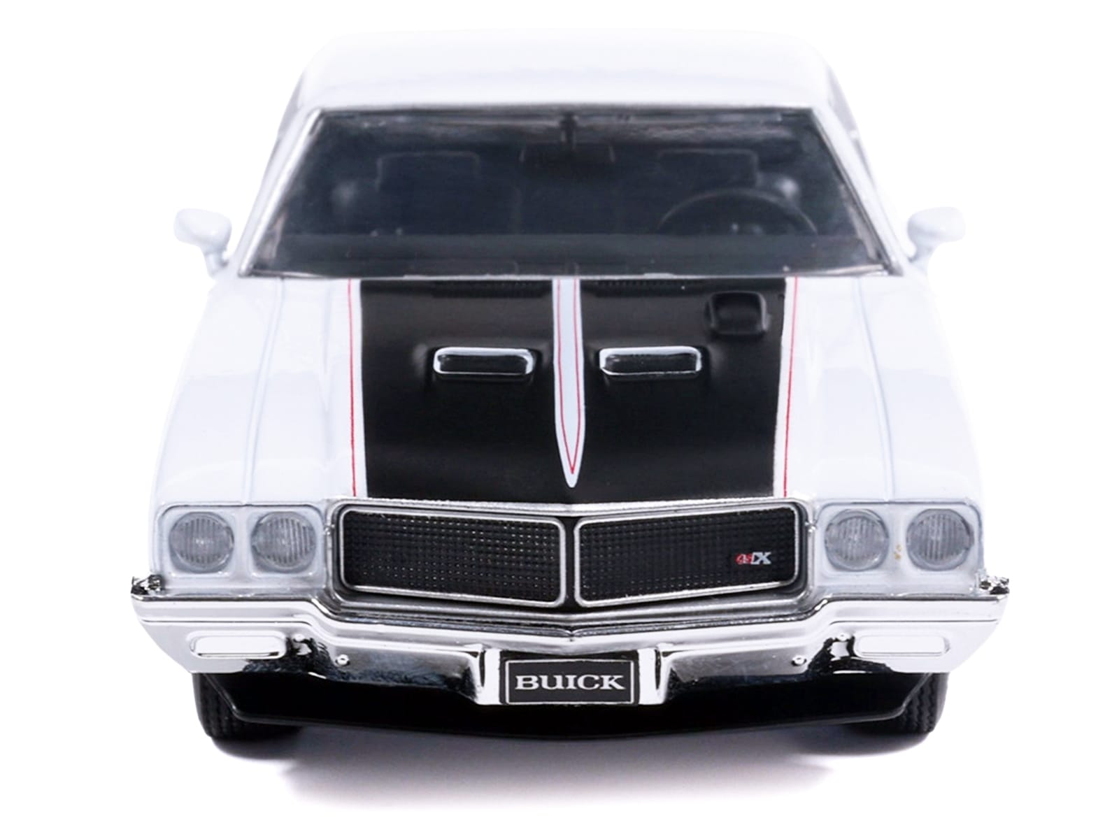 1970 Buick GSX Apollo White with Black and Red Stripes 1/43 Diecast Model by IXO Models - Image 5