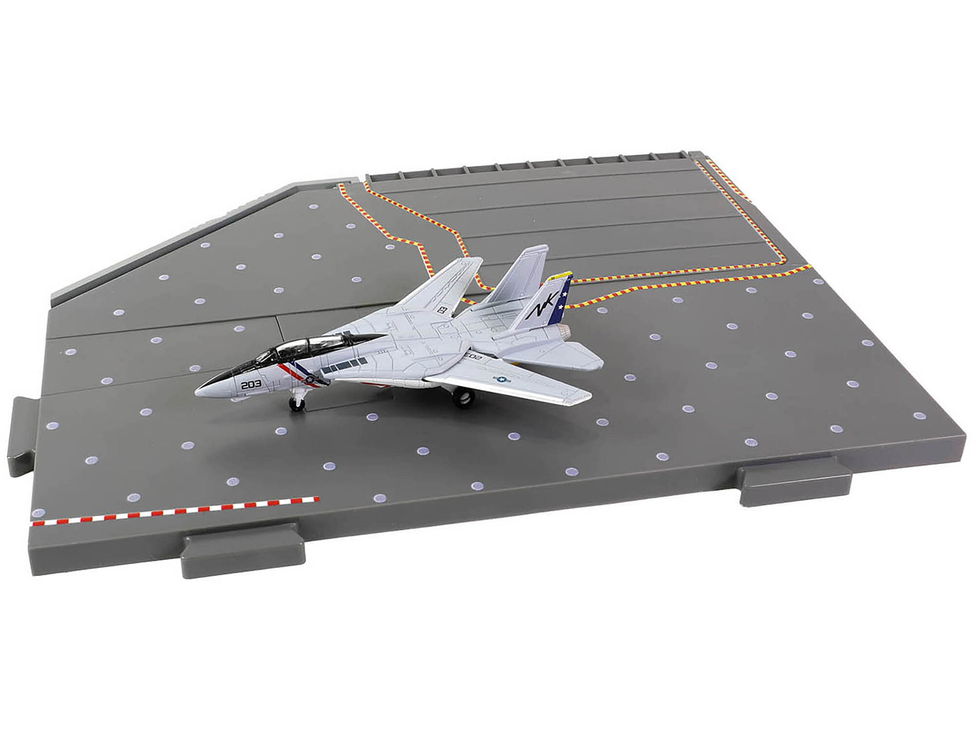 Grumman F-14 Tomcat Fighter Aircraft “VF-2 Bounty Hunters” and Section C of USS Enterprise (CVN-65) Aircraft Carrier Display Deck “Legendary F-14 Tomcat” Series 1/200 Diecast Model by Forces of Valor