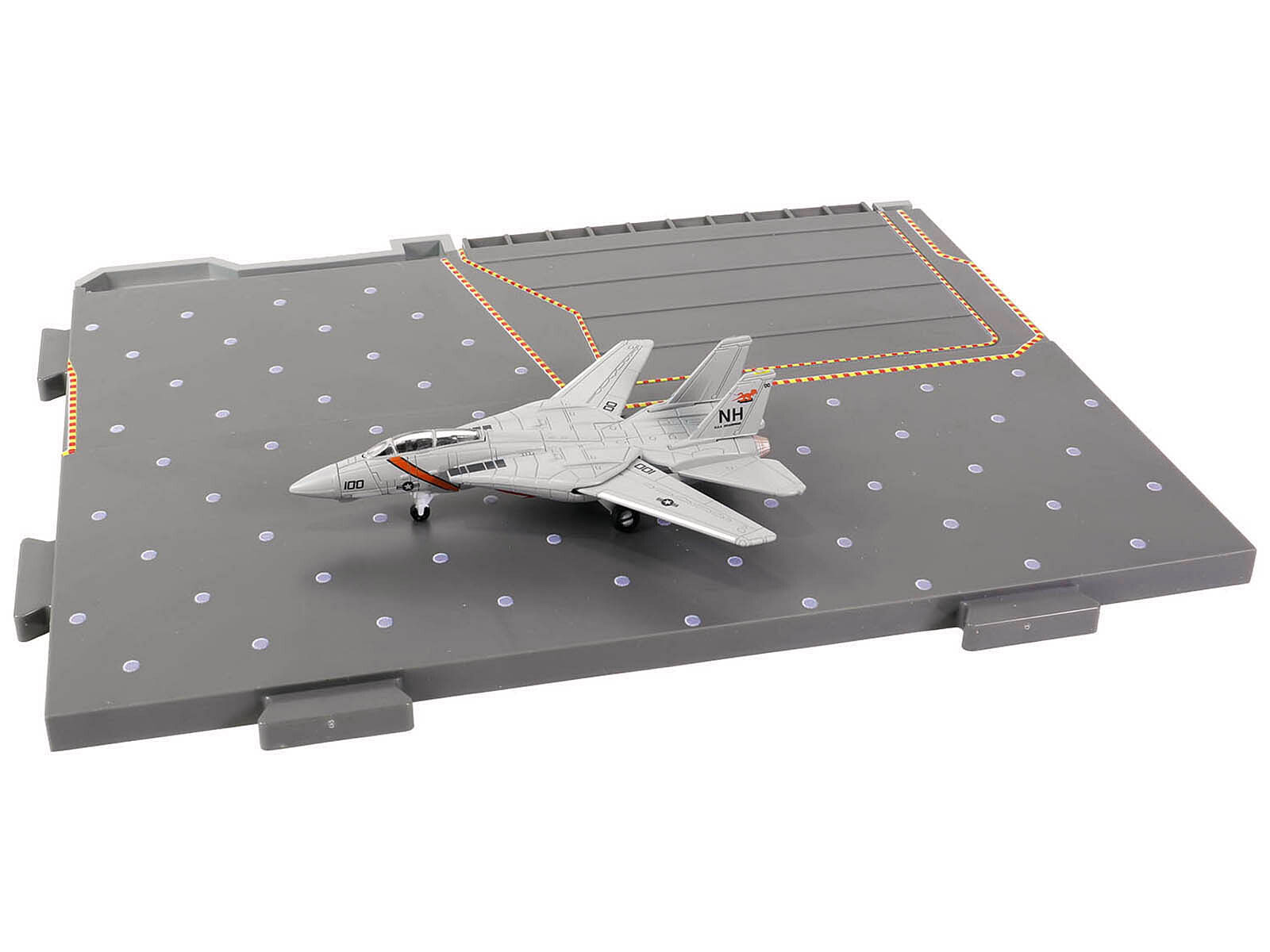 Grumman F-14 Tomcat Fighter Aircraft “VF-114 Aardvarks” and Section E of USS Enterprise (CVN-65) Aircraft Carrier Display Deck “Legendary F-14 Tomcat” Series 1/200 Diecast Model by Forces of Valor