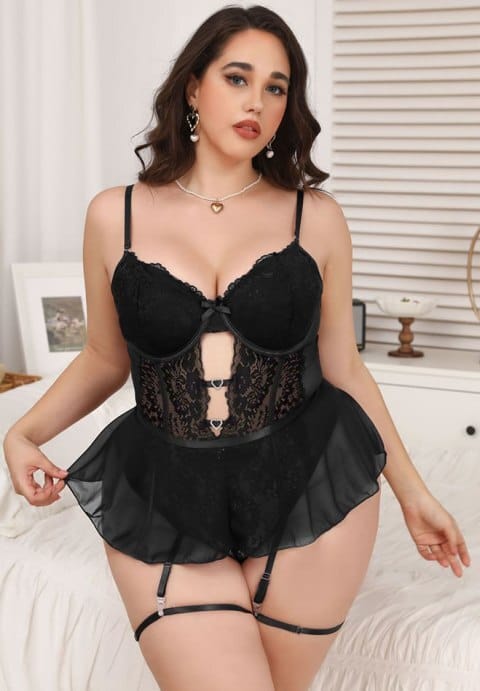 Plus Size Lovely Lace Teddy - Image 5