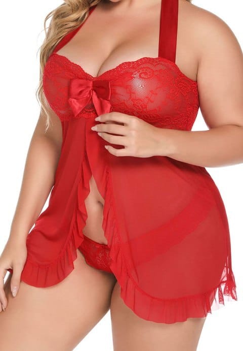 Plus Size Dangerous Flirt Babydoll Set - Image 3
