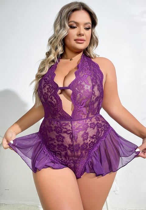 Plus Size Sweet Thang Lace Teddy - Image 7