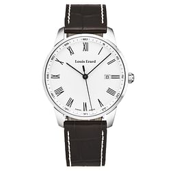 Category: Dropship Watches, SKU #louis-erard-mens-heritage-silver-dial-brown-leather-strap-swiss-quartz-watch-17921aa21-bep101, Title: Louis Erard Men's 'Heritage' Silver Dial Brown Leather Strap Swiss Quartz Watch 17921AA21.BEP101