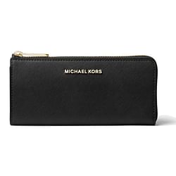 Category: Dropship Gadgets & Gifts, SKU #michael-kors-jet-set-travel-continental-wallet-black, Title: Michael Kors Jet Set Continental Leather Wallet - Black