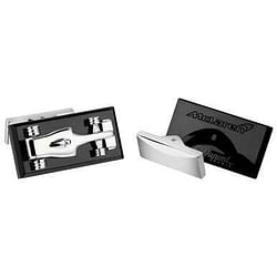 Category: Dropship Accessories, SKU #s-t-dupont-limited-edition-mclaren-formula-1-grand-prix-stainless-steel-race-car-cufflinks-on-black-pvd-base, Title: S.T. Dupont McLaren Formula 1 Grand Prix Stainless Steel Race Car Cufflinks